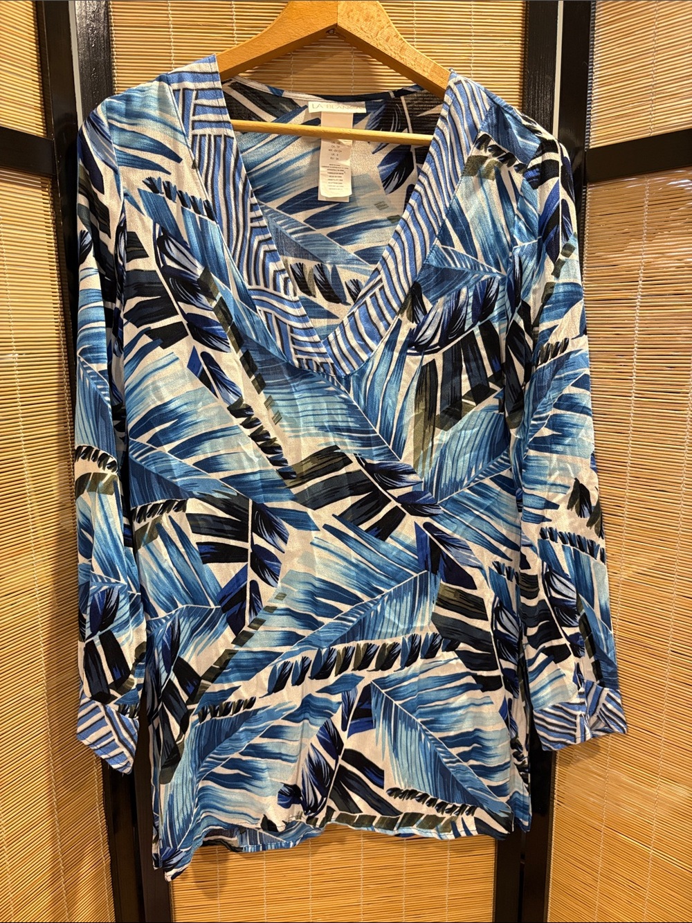 La Blanca Blue Multi Leaf-Print Swim Coverup